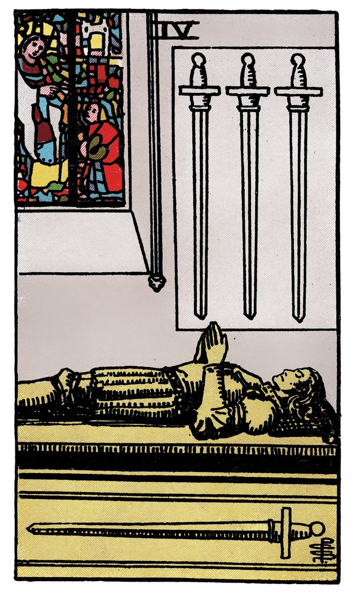 Four of Swords, upright, in the the other person position